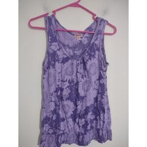 Purple Sunflower Tank Top‎ Medium Boho Cottage Y2K Style Festival Indie Sleaze